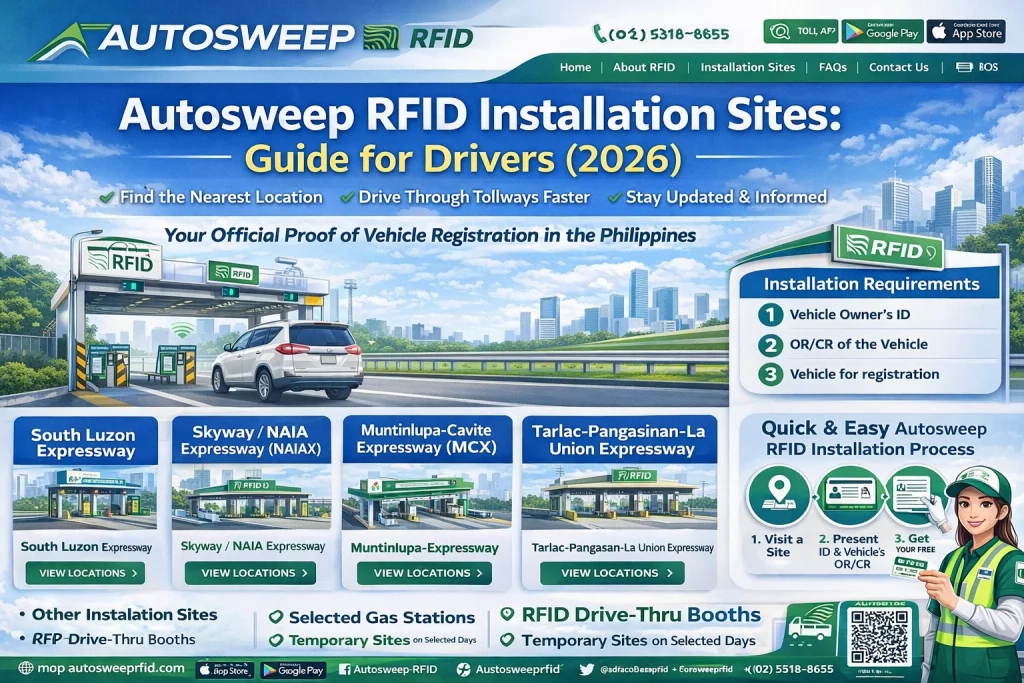 Official Autosweep RFID Installation Sites and Hours