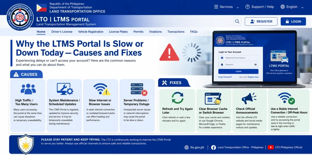 Top Reasons the LTMS Portal Is Slow or Down Today