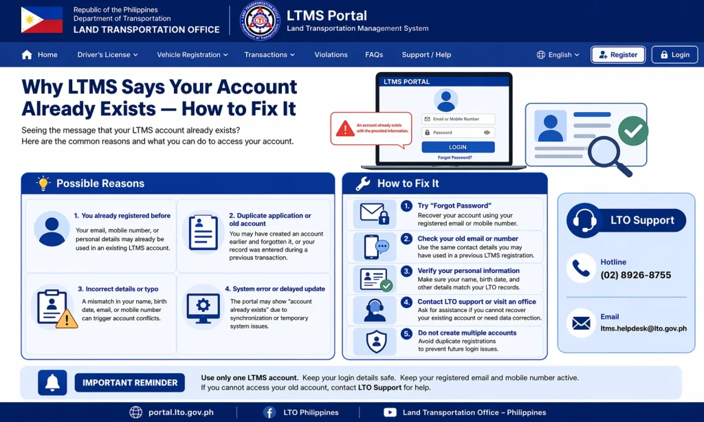 How to Fix the "Your Account Already Exists" Error