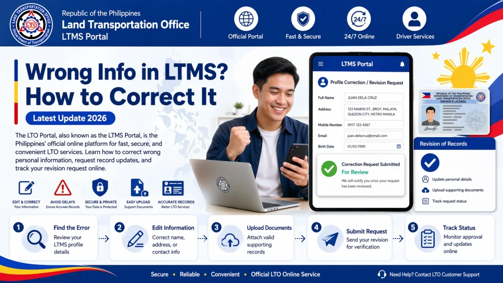 Steps to Correct Wrong Information in LTMS