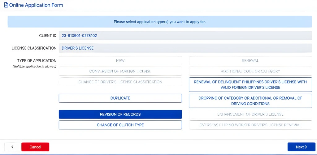 How to Apply for Revision of Records via LTMS Portal