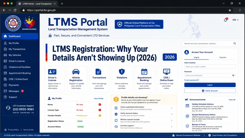Step-by-Step Guide to Fix Missing Data on LTMS Portal