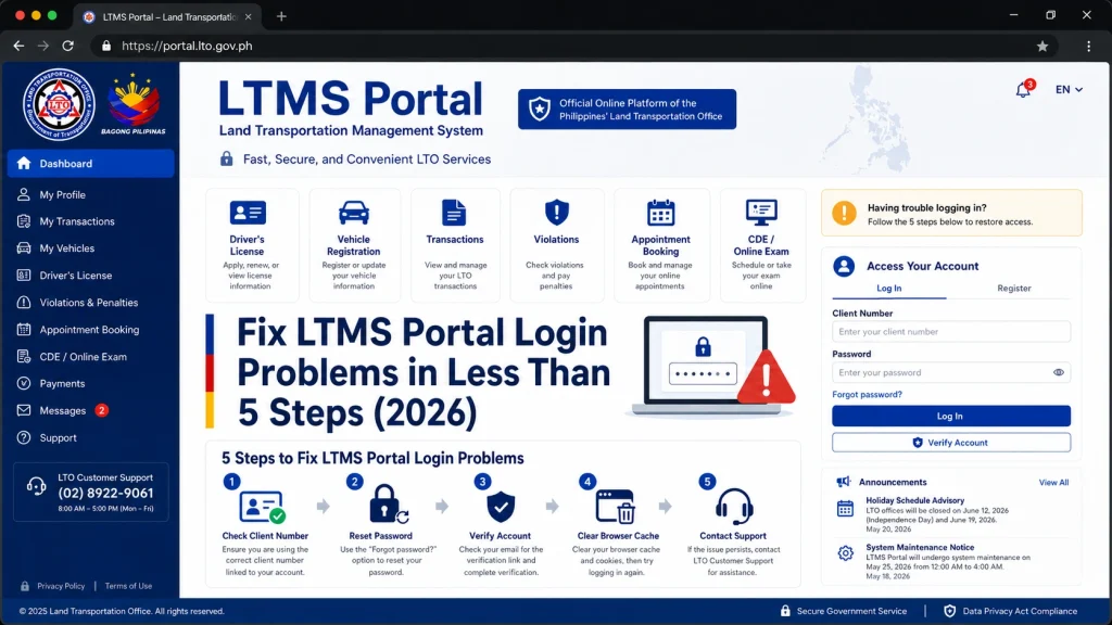 Step by Step Fix LTMS Portal Login Problems